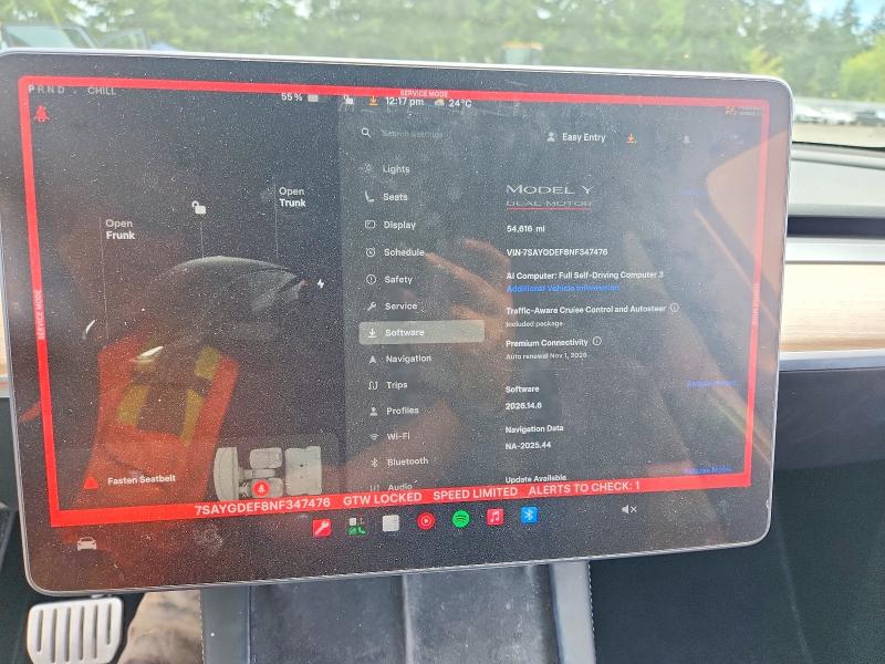 Aukcja sprzedaży 2022 Tesla Model Y, vin: 7SAYGDEF8NF347476, numer aukcji: 85615085