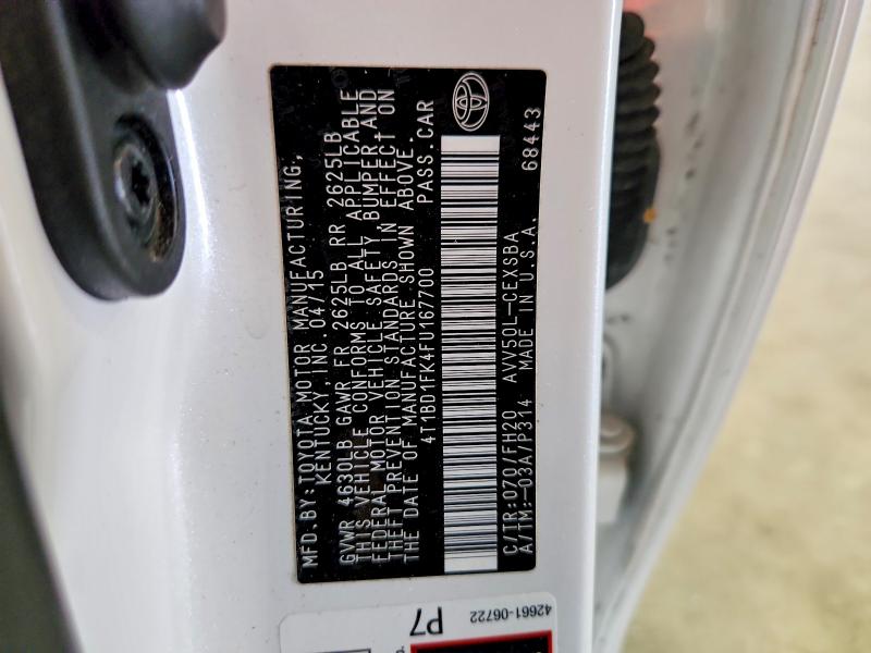 Aukcja sprzedaży 2015 Toyota Camry Hybrid, vin: 4T1BD1FK4FU167700, numer aukcji: 61291486