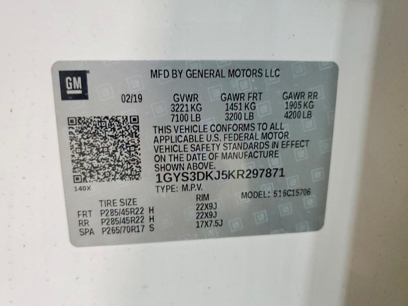 Aukcja sprzedaży 2019 Cadillac Escalade, vin: 1GYS3DKJ5KR297871, numer aukcji: 60170766
