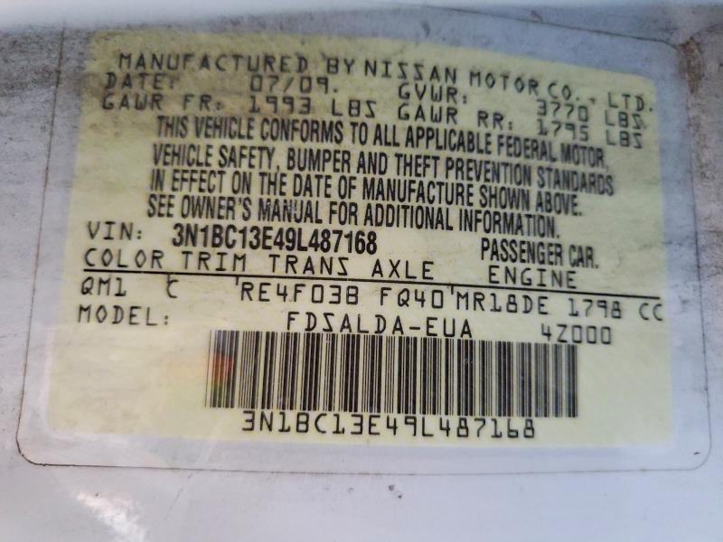 Продаж на аукціоні авто 2009 Nissan Versa, vin: 3N1BC13E49L487168, номер лоту: 61190966