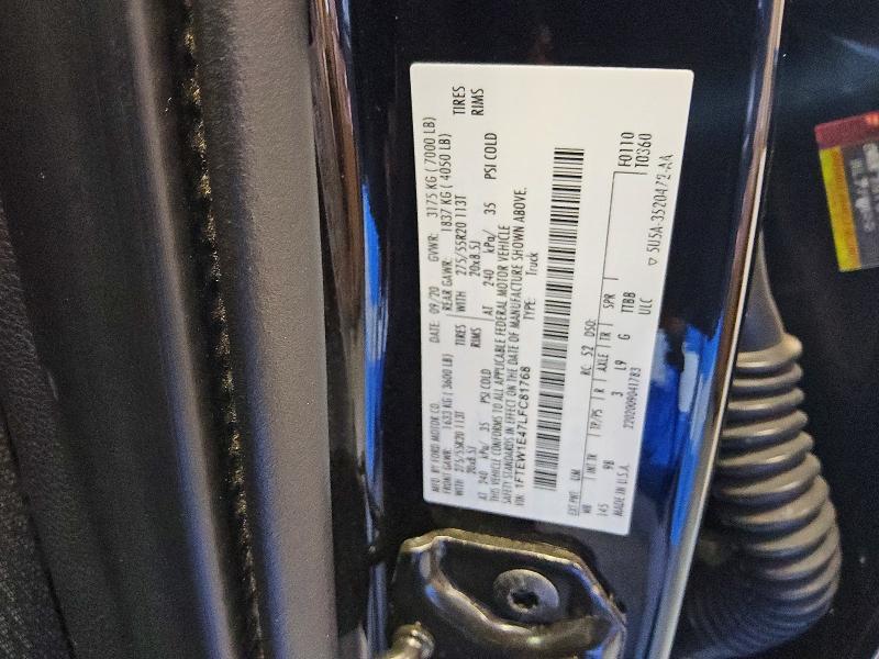 59983526 :رقم المزاد ، 1FTEW1E47LFC81768 vin ، 2020 Ford F150 مزاد بيع