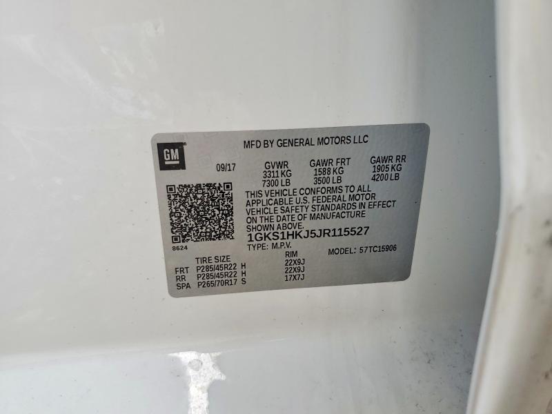 60242666 :رقم المزاد ، 1GKS1HKJ5JR115527 vin ، 2018 Gmc Yukon Xl مزاد بيع