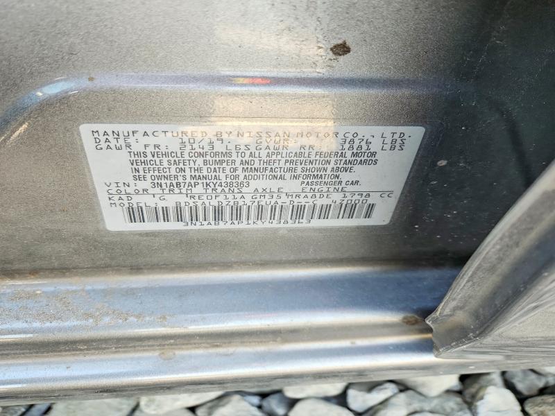 Продаж на аукціоні авто 2019 Nissan Sentra, vin: 3N1AB7AP1KY438363, номер лоту: 60773076