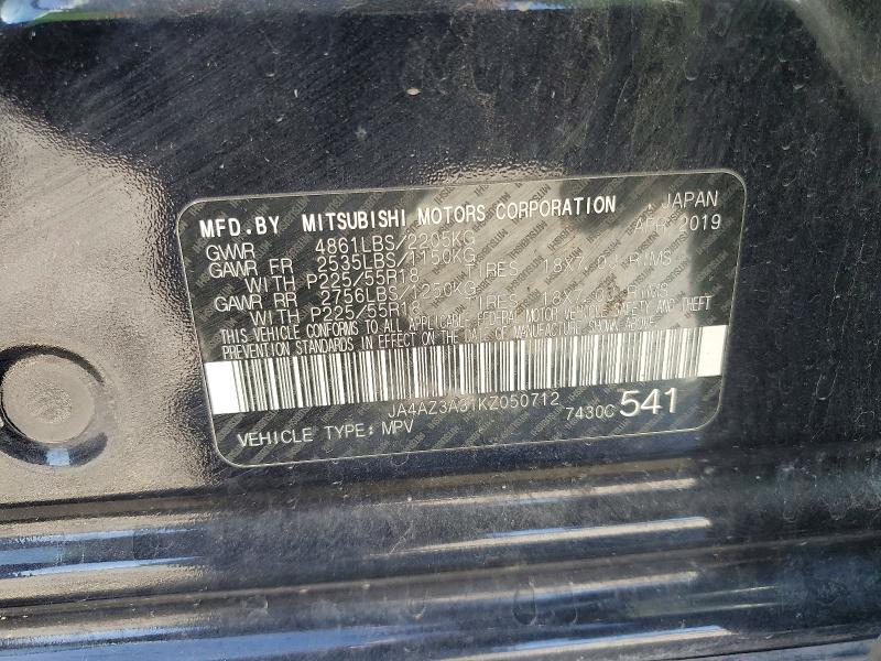 Продаж на аукціоні авто 2019 Mitsubishi Outlander, vin: JA4AZ3A31KZ050712, номер лоту: 59692456