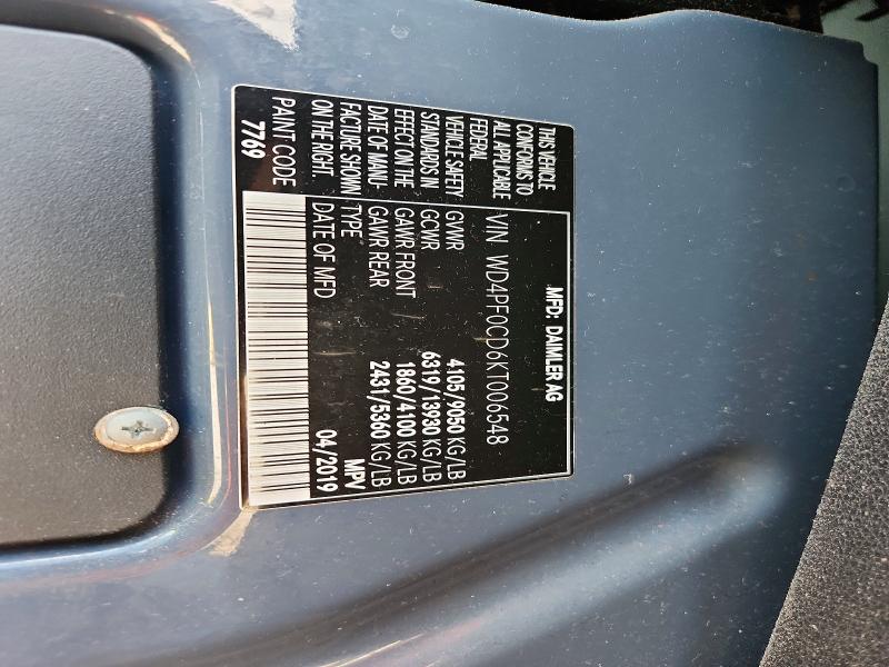 Продаж на аукціоні авто 2019 Mercedes-benz Sprinter, vin: WD4PF0CD6KT006548, номер лоту: 59973966