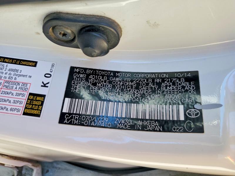 61648676 :رقم المزاد ، JTDKN3DU7F0416659 vin ، 2015 Toyota Prius مزاد بيع