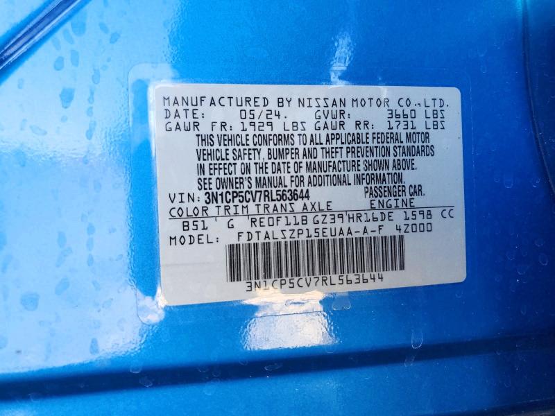 2024 Nissan Kicks მანქანა იყიდება აუქციონზე, vin: 3N1CP5CV7RL563644, აუქციონის ნომერი: 59640416