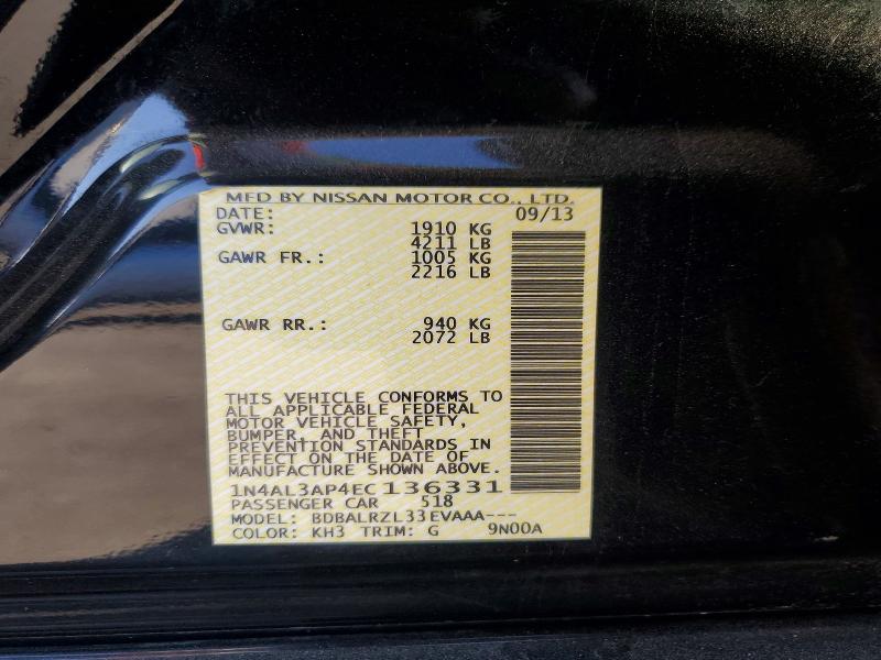 Продаж на аукціоні авто 2014 Nissan Altima, vin: 1N4AL3AP4EC136331, номер лоту: 63019906