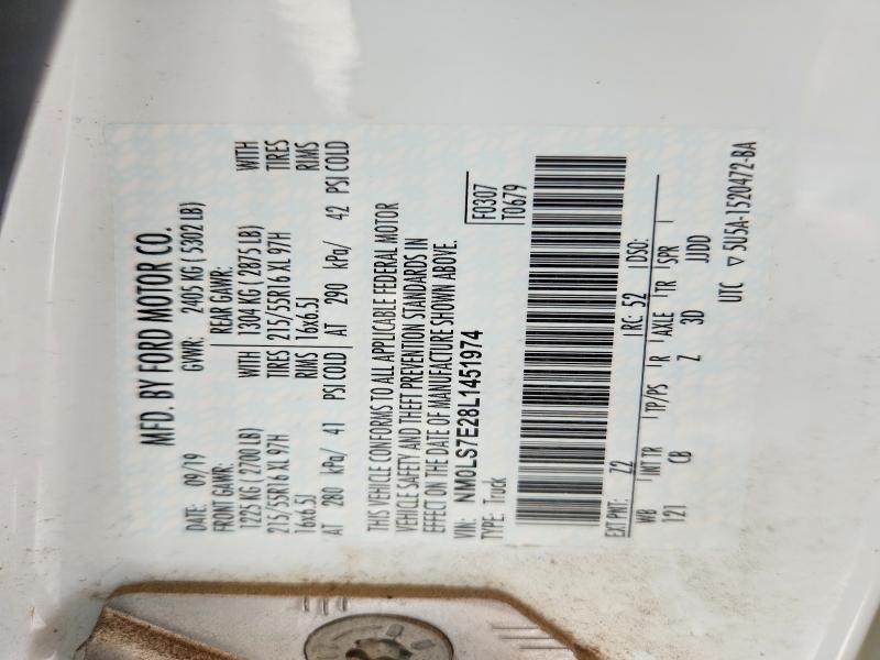 2020 Ford Transit Connect მანქანა იყიდება აუქციონზე, vin: NM0LS7E28L1451974, აუქციონის ნომერი: 61817176