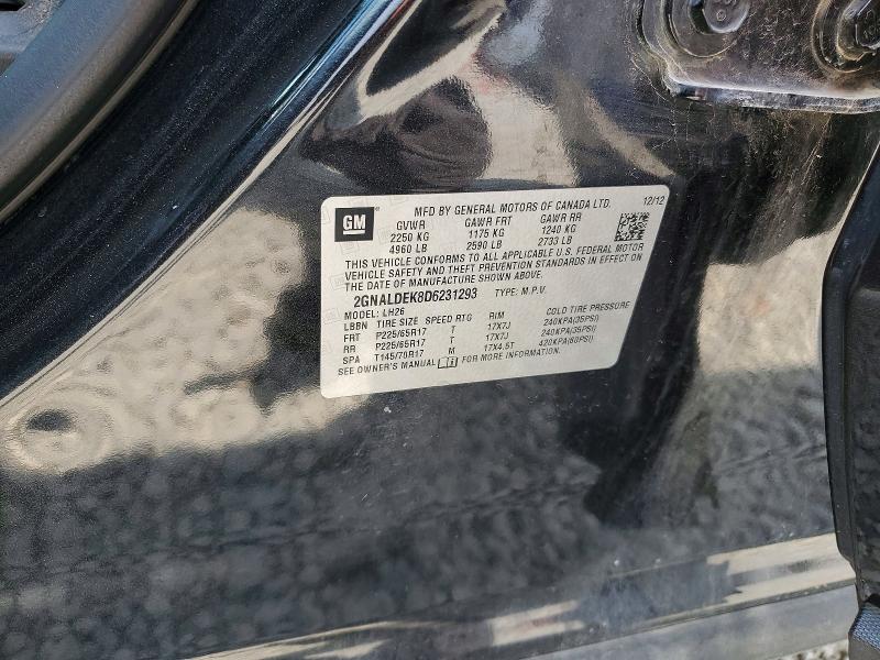 Продаж на аукціоні авто 2013 Chevrolet Equinox, vin: 2GNALDEK8D6231293, номер лоту: 60304566