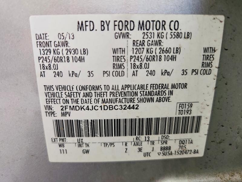 Aukcja sprzedaży 2013 Ford Edge, vin: 2FMDK4JC1DBC32442, numer aukcji: 58887446