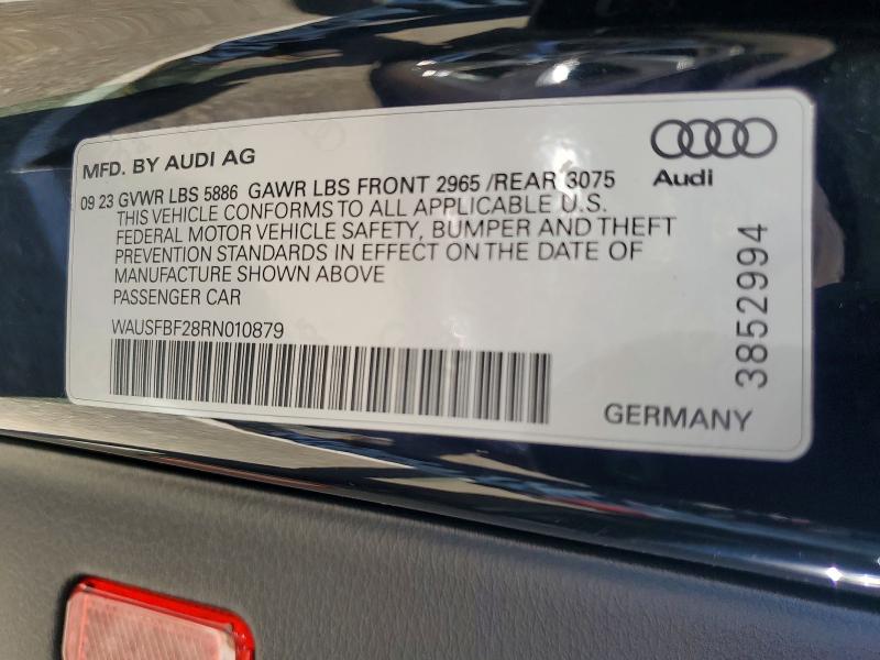 Aukcja sprzedaży 2024 Audi S7, vin: WAUSFBF28RN010879, numer aukcji: 61770936