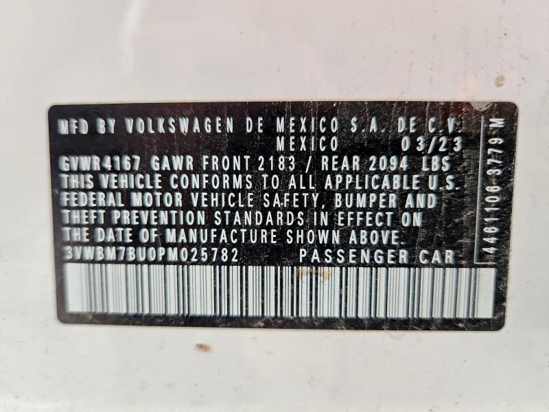 Aukcja sprzedaży 2023 Volkswagen Jetta, vin: 3VWBM7BU0PM025782, numer aukcji: 61195716