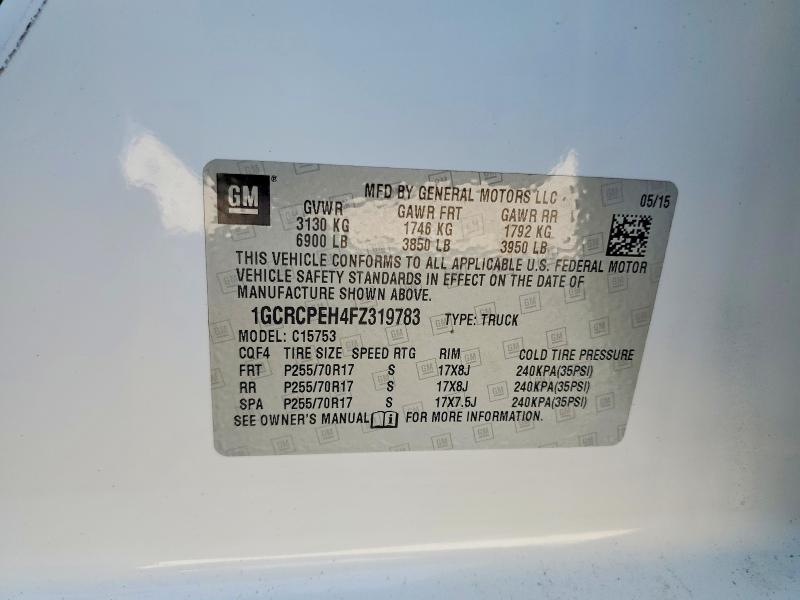 Aukcja sprzedaży 2015 Chevrolet Silverado, vin: 1GCRCPEH4FZ319783, numer aukcji: 62027896