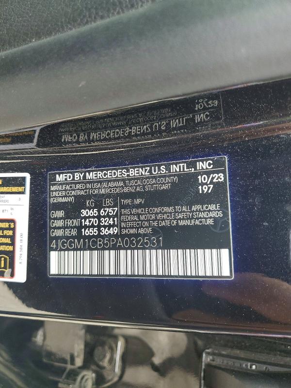 Продаж на аукціоні авто 2023 Mercedes-benz Eqe Suv, vin: 4JGGM1CB5PA032531, номер лоту: 62756306