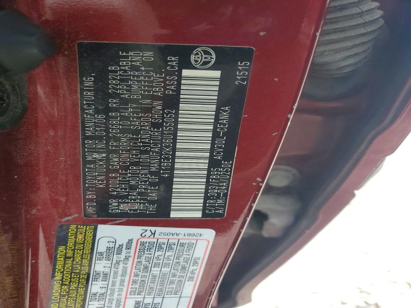 60754246 :رقم المزاد ، 4T1BE32K36U155052 vin ، 2006 Toyota Camry مزاد بيع
