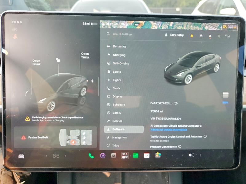Aukcja sprzedaży 2022 Tesla Model 3, vin: 5YJ3E1EA1NF186274, numer aukcji: 60453446