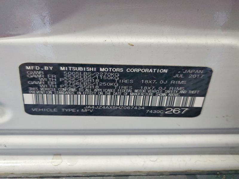 Продажа на аукционе авто 2017 Mitsubishi Outlander, vin: JA4JZ4AX5HZ067434, номер лота: 62304766