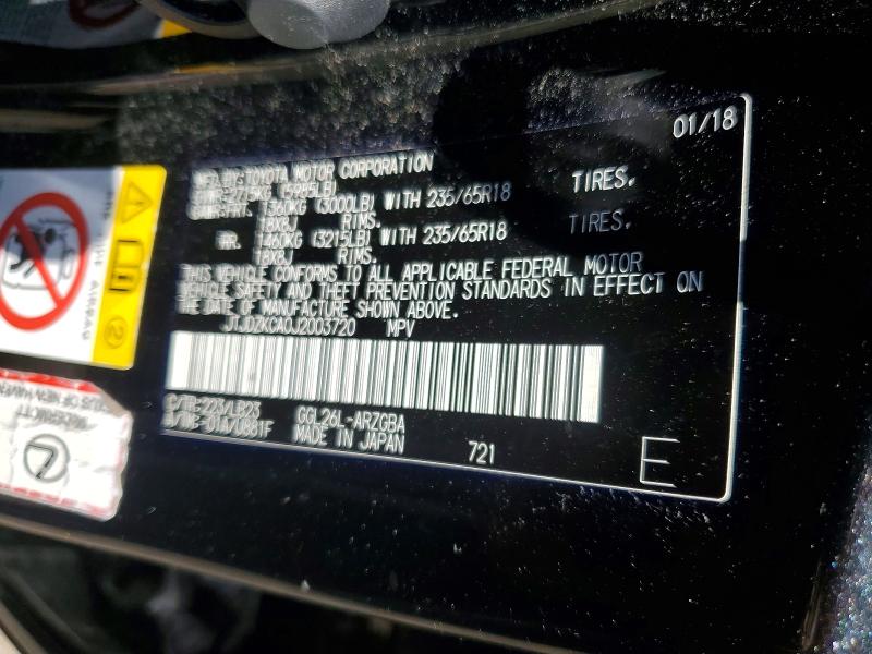 56803356 :رقم المزاد ، JTJDZKCA0J2003720 vin ، 2018 Lexus Rx مزاد بيع