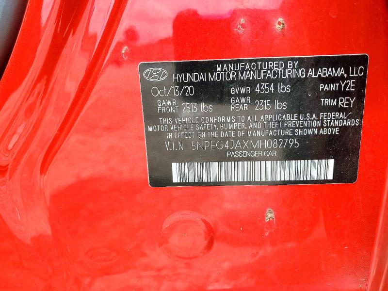 Продаж на аукціоні авто 2021 Hyundai Sonata, vin: 5NPEG4JAXMH082795, номер лоту: 60563226