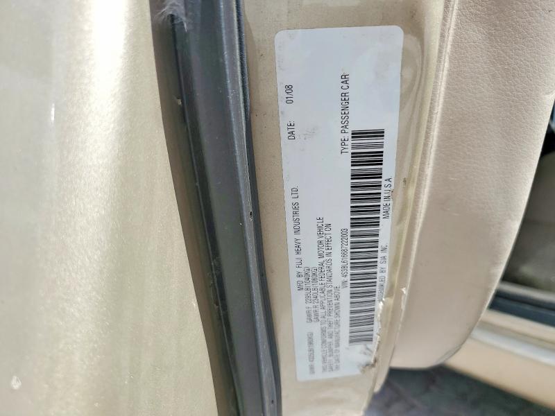 2008 Subaru Legacy მანქანა იყიდება აუქციონზე, vin: 4S3BL616687222003, აუქციონის ნომერი: 62906246