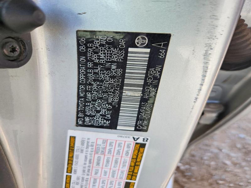 Aukcja sprzedaży 2007 Toyota Camry, vin: JTNBB46K473021988, numer aukcji: 60647106