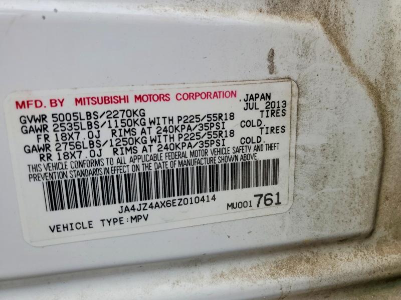 61880856 :رقم المزاد ، JA4JZ4AX6EZ010414 vin ، 2014 Mitsubishi Outlander مزاد بيع