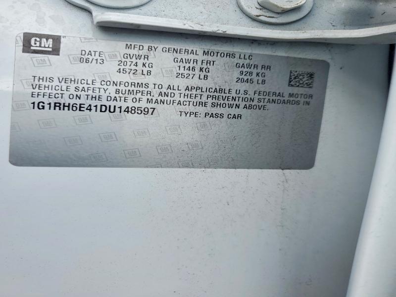 61625416 :رقم المزاد ، 1G1RH6E41DU148597 vin ، 2013 Chevrolet Volt مزاد بيع