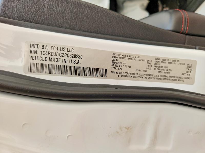 60899876 :رقم المزاد ، 1C4RDJDG2PC629230 vin ، 2023 Dodge Durango مزاد بيع
