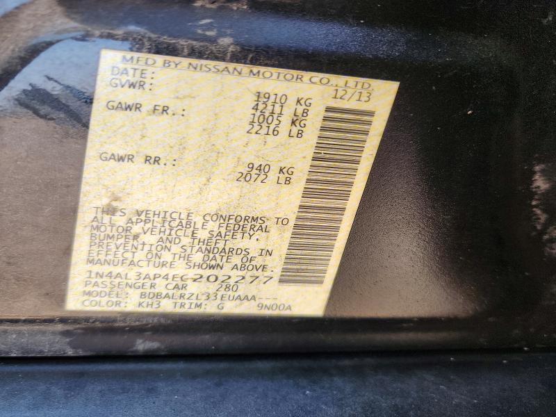 Aukcja sprzedaży 2014 Nissan Altima, vin: 1N4AL3AP4EC202277, numer aukcji: 63499266