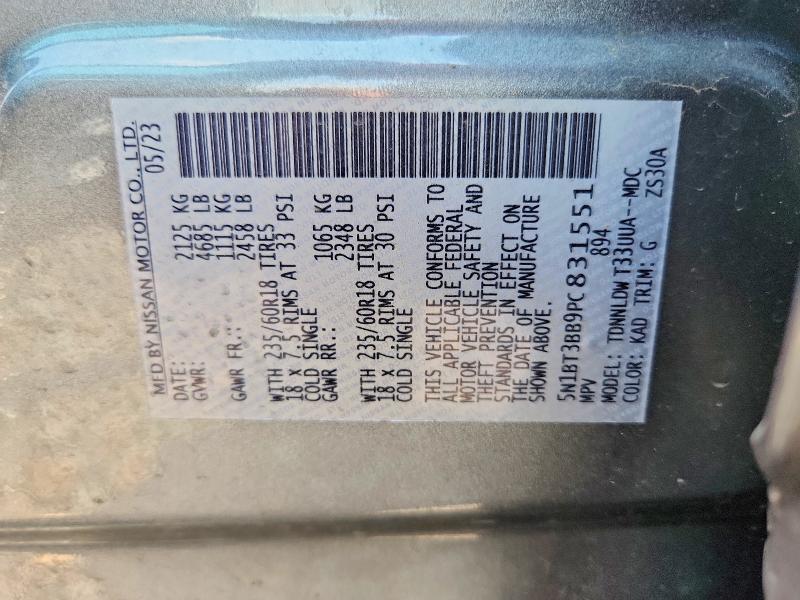 Aukcja sprzedaży 2023 Nissan Rogue, vin: 5N1BT3BB9PC831551, numer aukcji: 60552906