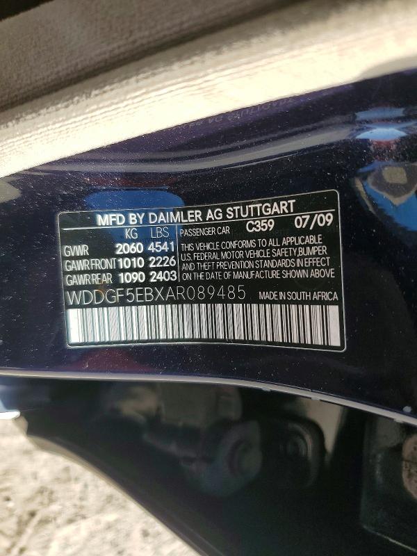 Aukcja sprzedaży 2010 Mercedes-benz C, vin: WDDGF5EBXAR089485, numer aukcji: 61963146