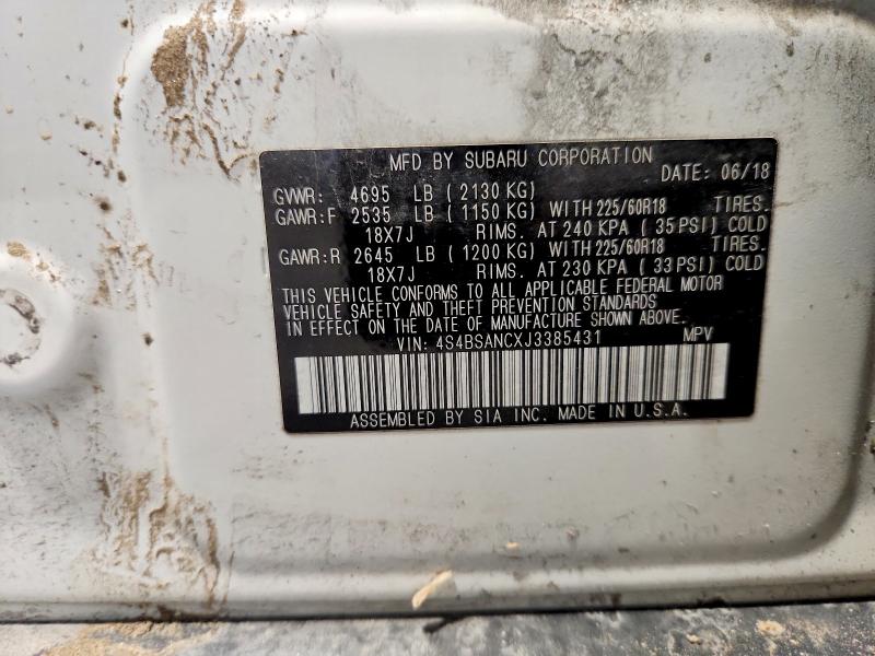 59640676 :رقم المزاد ، 4S4BSANCXJ3385431 vin ، 2018 Subaru Outback مزاد بيع