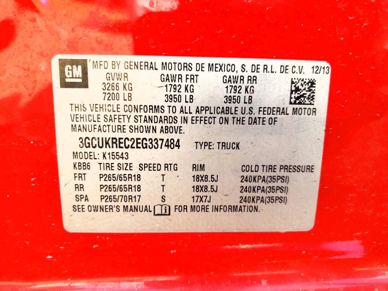 Aukcja sprzedaży 2014 Chevrolet Silverado, vin: 3GCUKREC2EG337484, numer aukcji: 59818286
