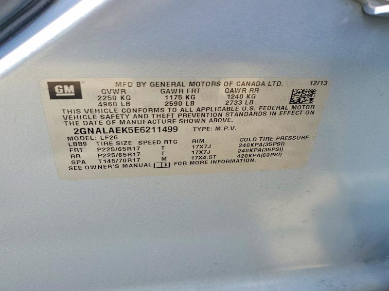 61079366 :رقم المزاد ، 2GNALAEK5E6211499 vin ، 2014 Chevrolet Equinox مزاد بيع