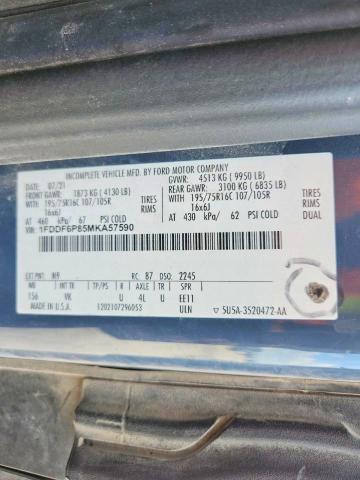 56959826 :رقم المزاد ، 1FDDF6P85MKA57590 vin ، 2021 Ford Transit مزاد بيع