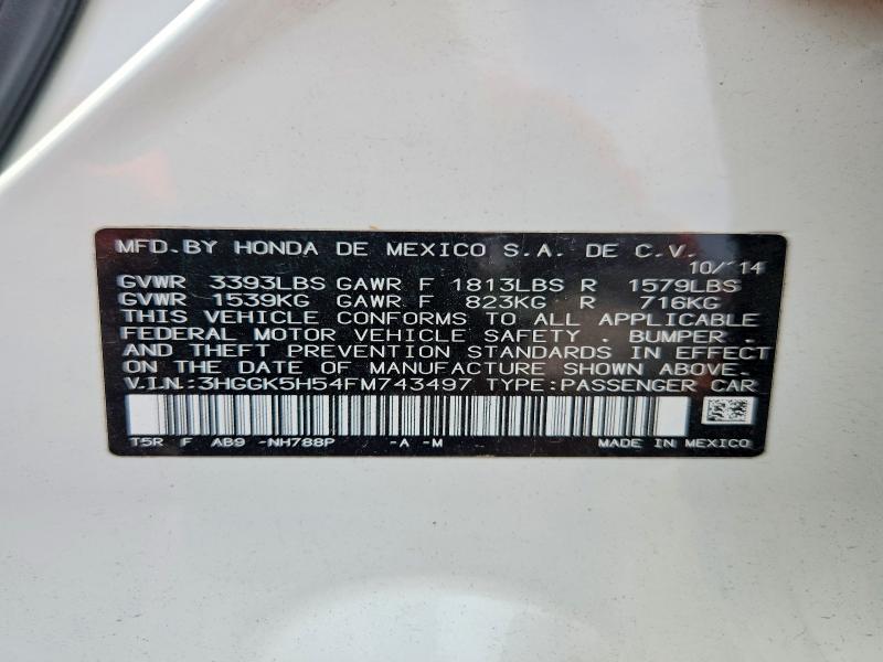 Aukcja sprzedaży 2015 Honda Fit, vin: 3HGGK5H54FM743497, numer aukcji: 60441986