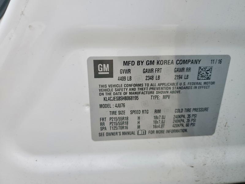Продаж на аукціоні авто 2017 Buick Encore, vin: KL4CJESB5HB068195, номер лоту: 61626136