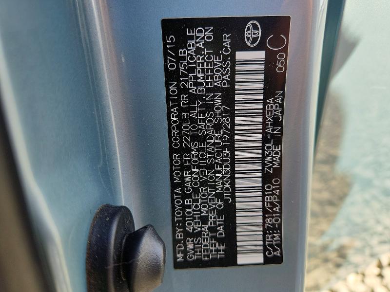 Продажа на аукционе авто 2015 Toyota Prius, vin: JTDKN3DU3F1972817, номер лота: 62870816