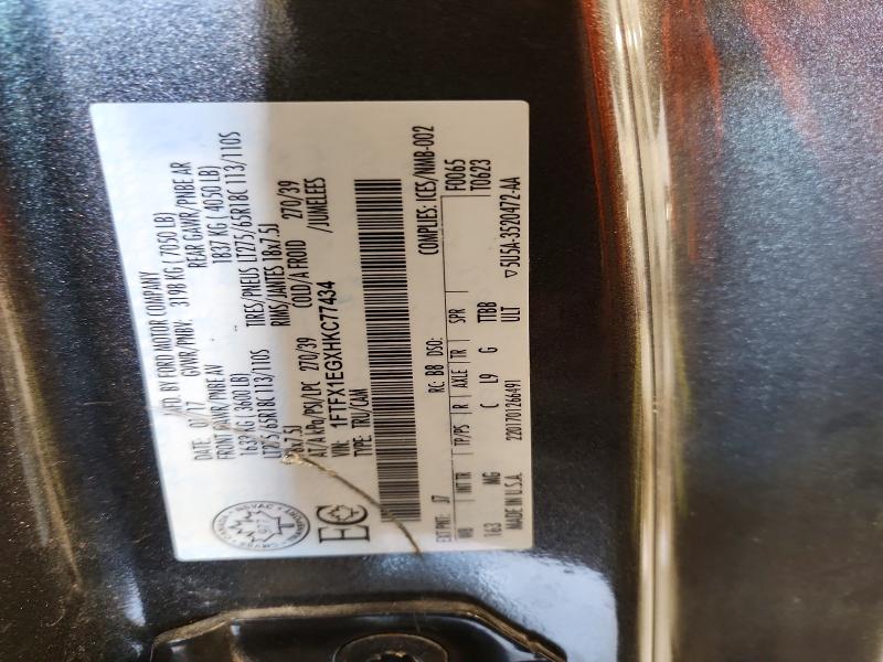 62140026 :رقم المزاد ، 1FTFX1EGXHKC77434 vin ، 2017 Ford F150 مزاد بيع