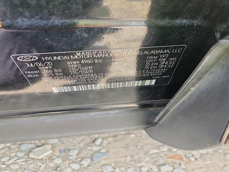 Aukcja sprzedaży 2020 Hyundai Santa Fe, vin: 5NMS53AA9LH248917, numer aukcji: 59907556