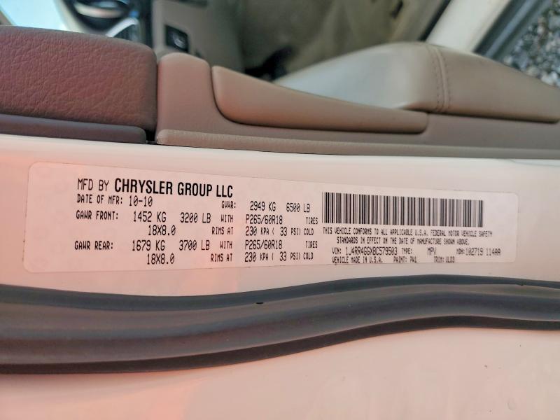 Продажа на аукционе авто 2011 Jeep Grand Cherokee, vin: 1J4RR4GGXBC579503, номер лота: 62992976