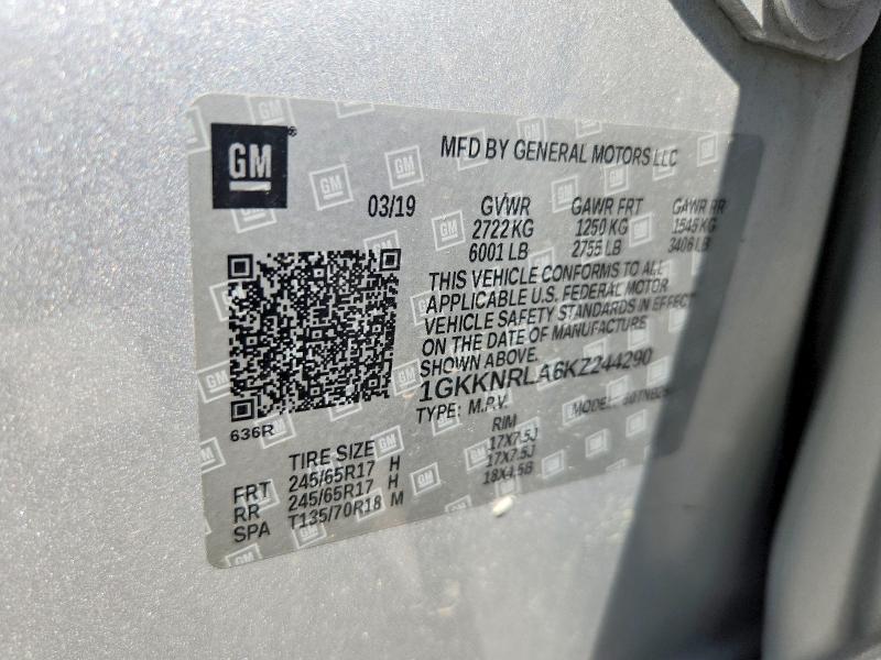 Продажа на аукционе авто 2019 Gmc Acadia, vin: 1GKKNRLA6KZ244290, номер лота: 62726776
