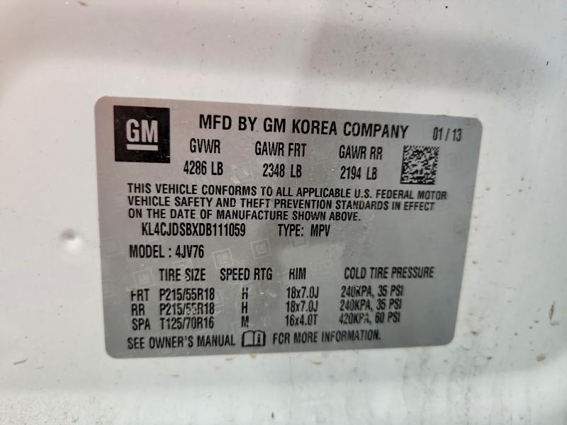 Aukcja sprzedaży 2013 Buick Encore, vin: KL4CJDSBXDB111059, numer aukcji: 61620406