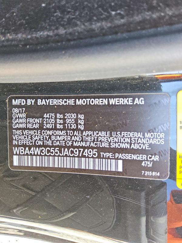 Продажа на аукционе авто 2018 Bmw 430i, vin: WBA4W3C55JAC97495, номер лота: 60608946
