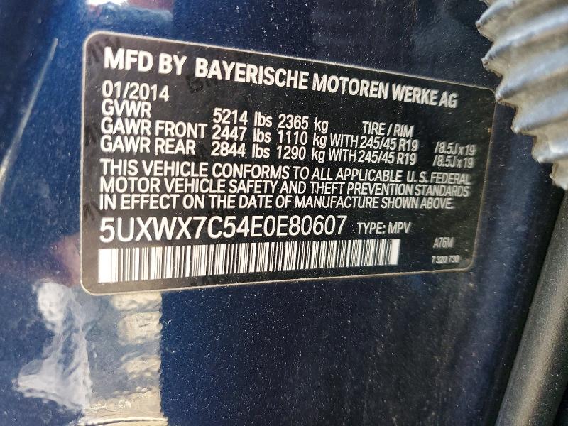 Aukcja sprzedaży 2014 Bmw X3, vin: 5UXWX7C54E0E80607, numer aukcji: 60518956