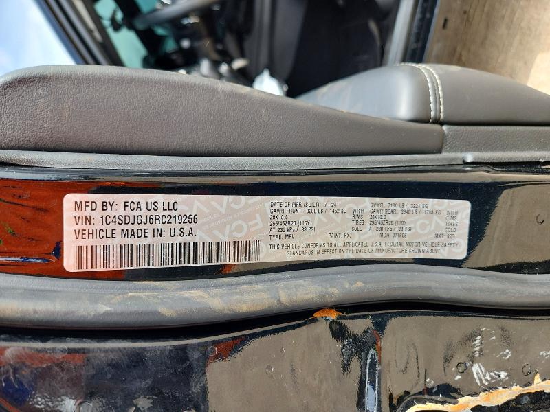 2024 Dodge Durango მანქანა იყიდება აუქციონზე, vin: 1C4SDJGJ6RC219266, აუქციონის ნომერი: 61297726