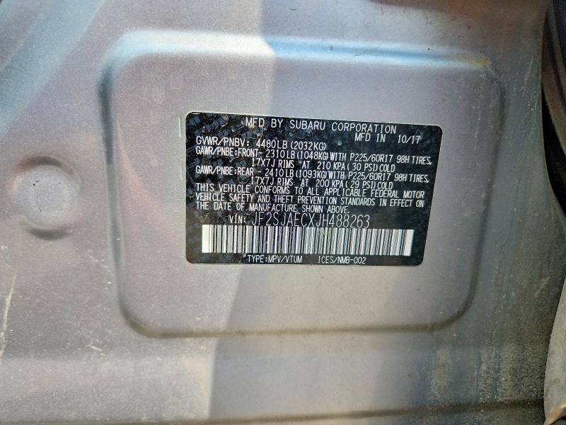 59817576 :رقم المزاد ، JF2SJAECXJH488263 vin ، 2018 Subaru Forester مزاد بيع