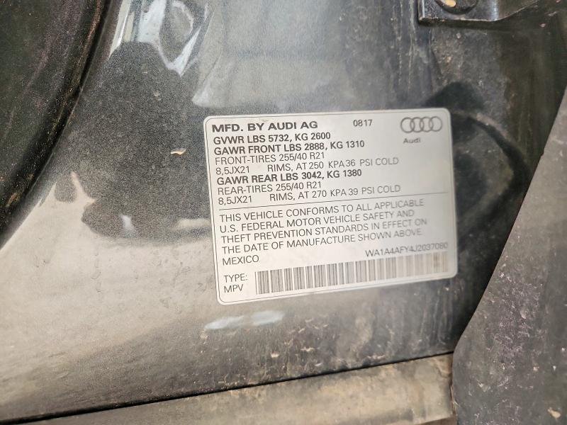 Продаж на аукціоні авто 2018 Audi Sq5, vin: WA1A4AFY4J2037080, номер лоту: 58412096