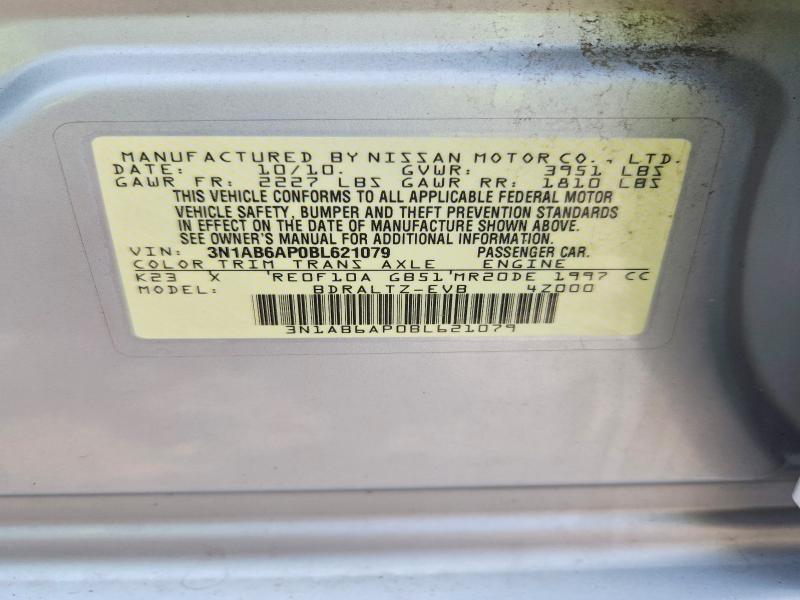 Aukcja sprzedaży 2011 Nissan Sentra, vin: 3N1AB6AP0BL621079, numer aukcji: 60712126